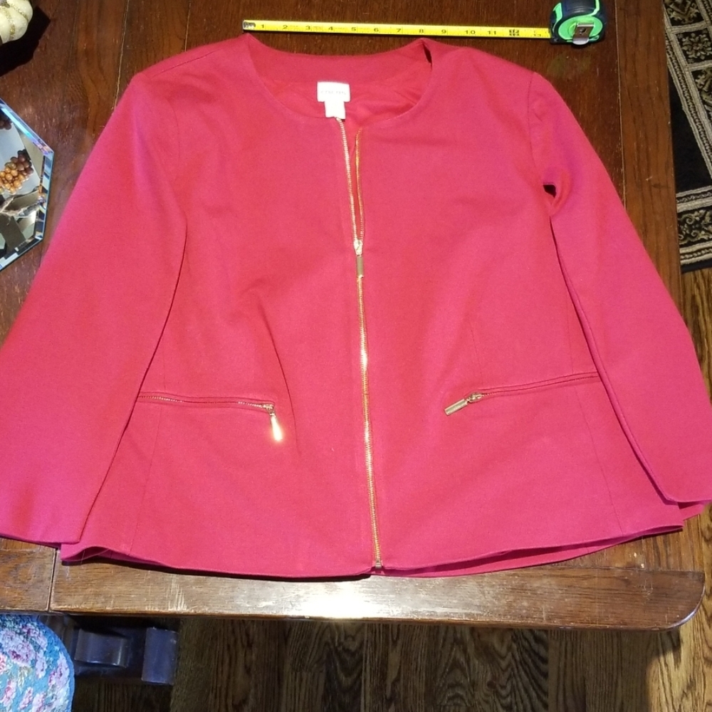Chico's size 3 Dress Jacket Red